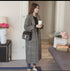 Winter Fashion Plaid Button Slim Type Outerwear Long Coat